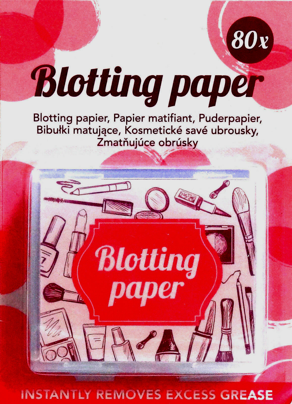 80x Blotting Paper Puderpapier Mit Spiegel   80blätter Make-up  Papermakeup